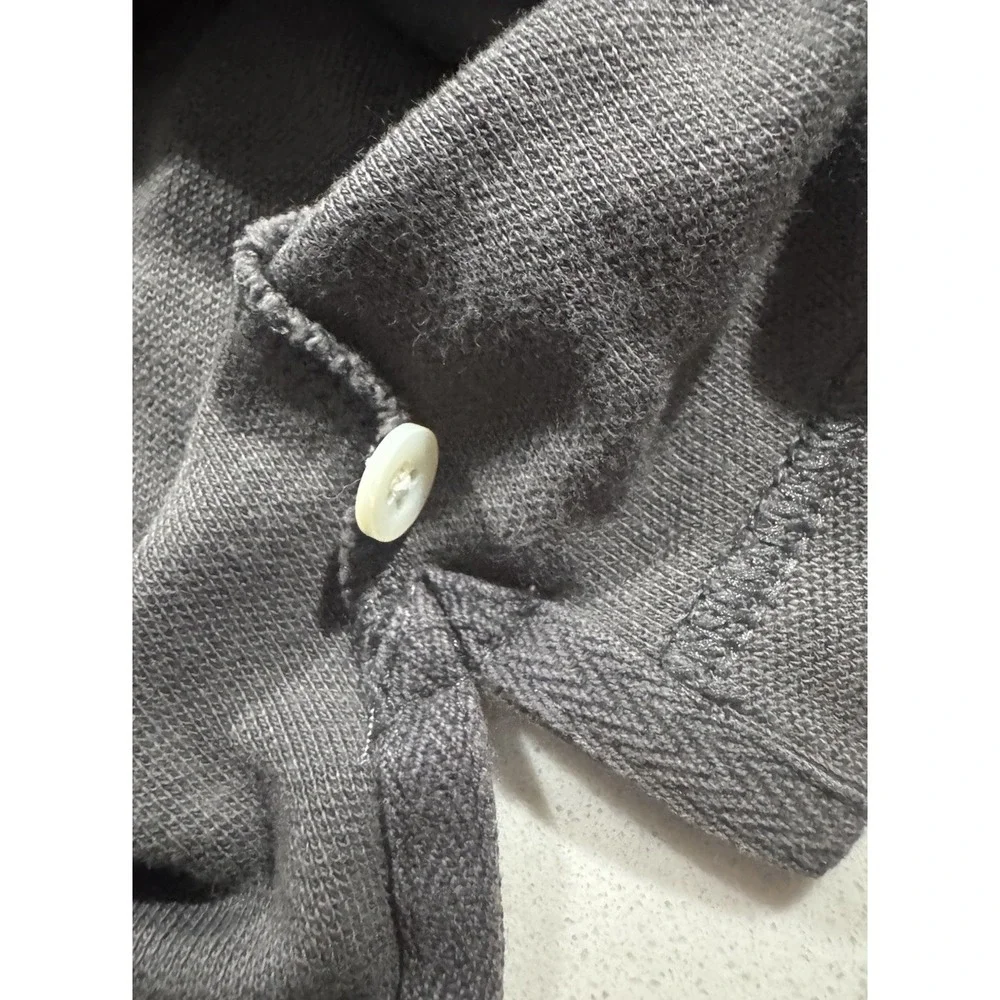 Banana Republic Polo Shirt Mens Large Gray Short Sleeve Cotton Preppy Casual